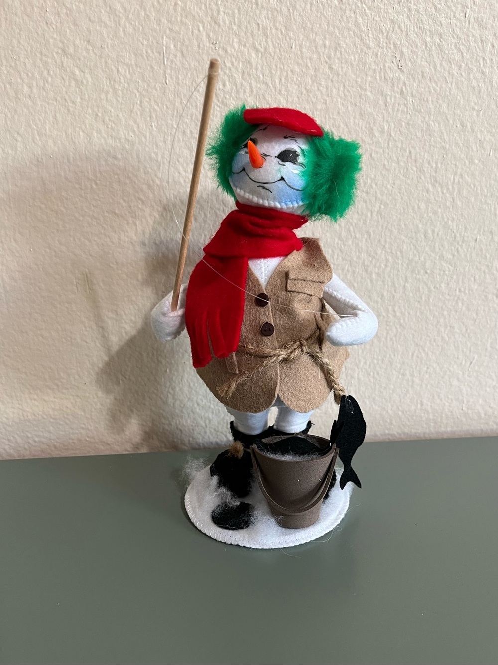 Annalee 2021 9” Snowman Fisherman Figurine